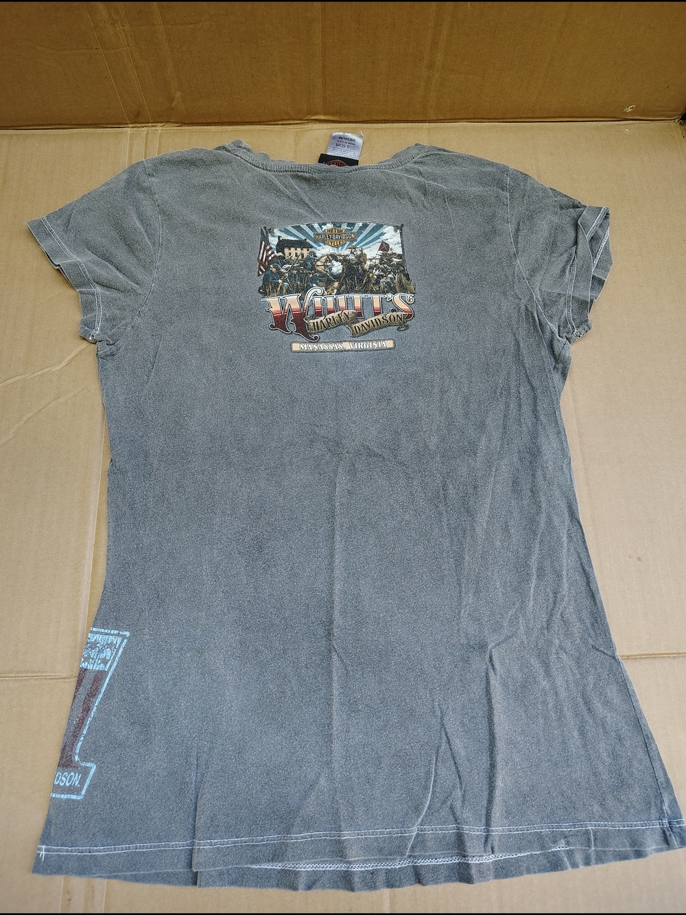 Harley-Davidson Women’s Freedom Machines Gray Graphic Tee - Picture 7 of 8